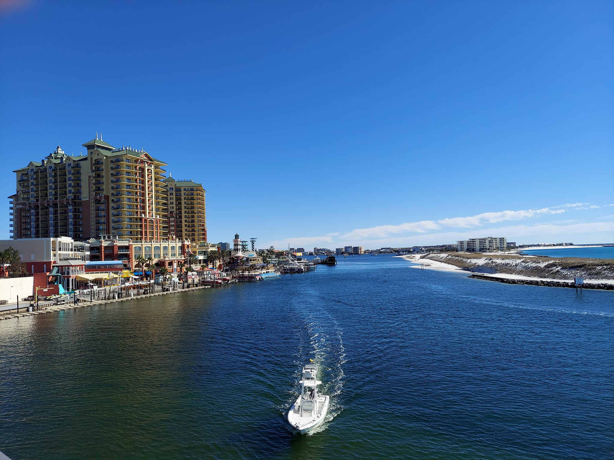 Destin Coastline with boat